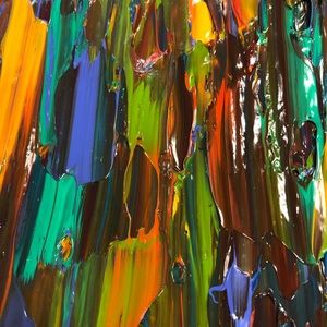 Acrylic Paint Pour Skin, shiny colorful two sided.